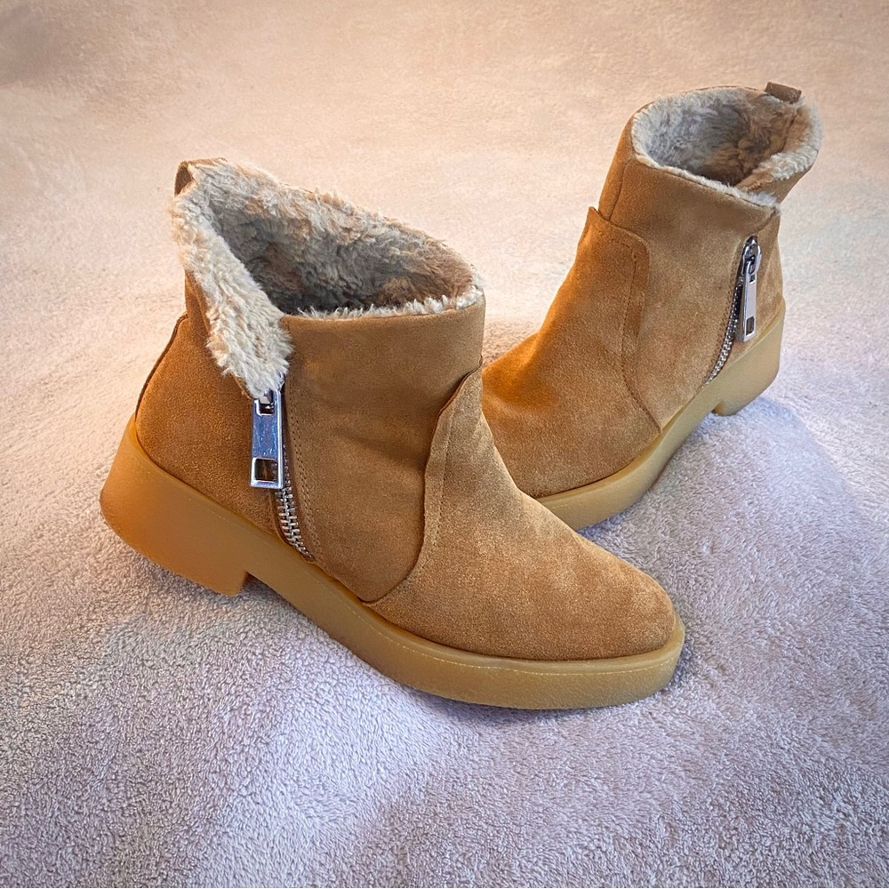 Zara Trafaluc suede zip up women’s boots. euro size 39, USA size 8-81/2